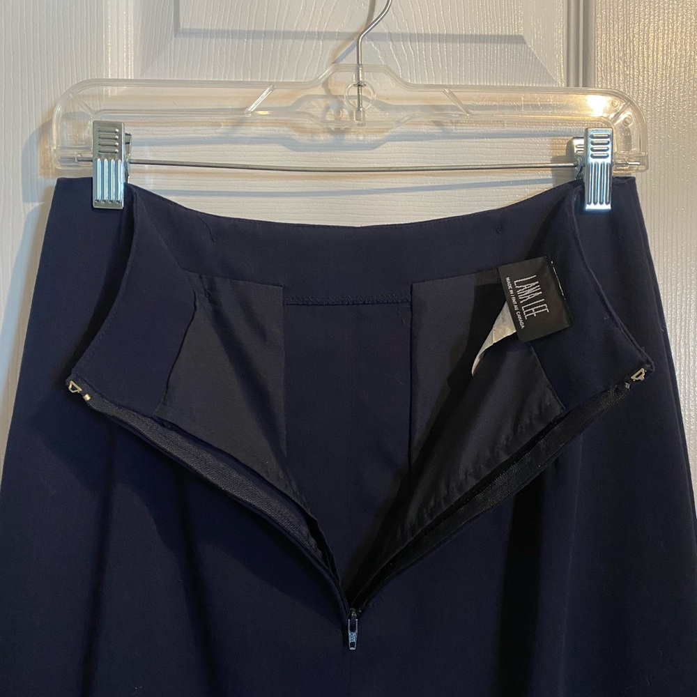 Vintage 90s Lana Lee Navy Rise High Rise Pencil Column Midi Skirt Size 8 - Picture 9 of 12